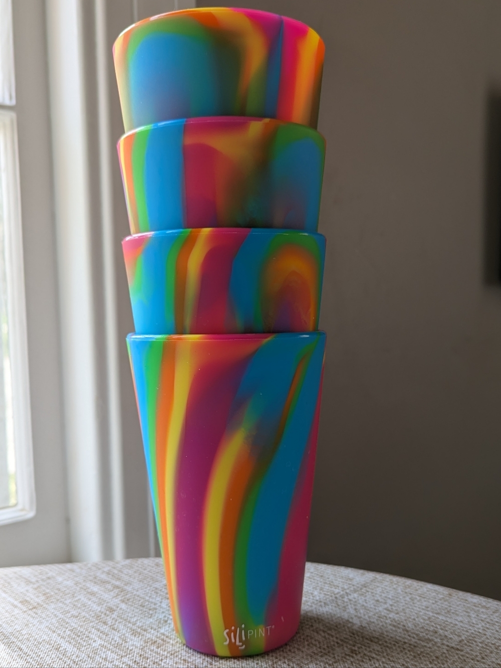 Rainbow Swirl Silicone Pint Glass - Multicolor